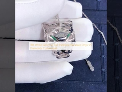 18 Ayar Beyaz Altın Araba Katmanlı Panthere Kolye Oniks VS Elmaslar Özelleştirilmiş