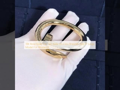 18K Rose Gold Car Tier Juste Un Clou Bileklik Beden 17 Büyük Model İçin Kadın'S