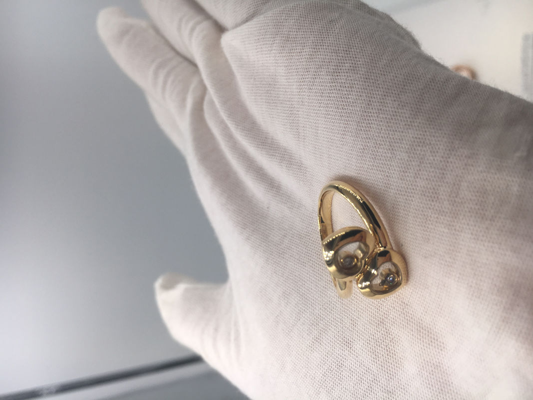 Kalite Vintage nişan Chopard mutlu eğrileri halka 18 k sarı altın elmas fabrika