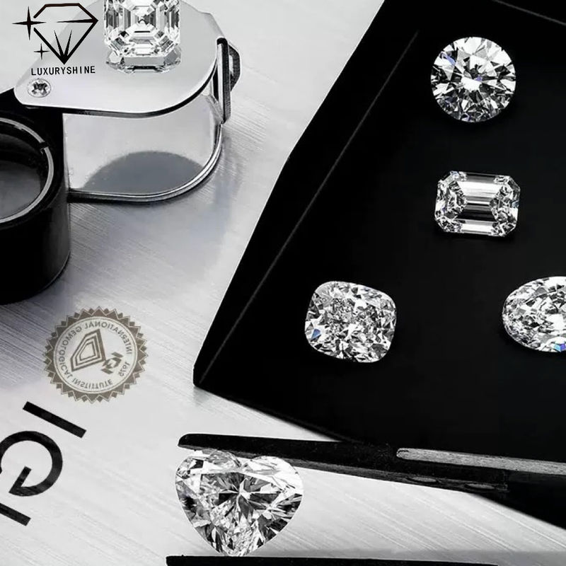 Kalite LuxuryShine VS2 Kalp Mükemmel Kesim Laboratuvarı Büyümüş Elmas Gerçek Elmaslar & Düğün Mücevherleri & Özel Mücevher Destek Özel Özel fabrika