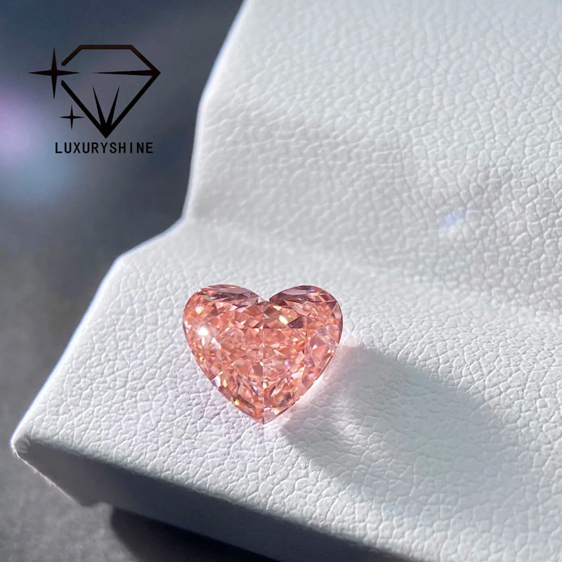 Kalite LuxuryShine Fantezi Pembe / Fantezi Yoğun Pembe / Fantezi Canlı Pembe Kalp Kesim Laboratuvar Yetiştirilmiş Pırlanta VVS-VS1 Gerçek Pırlantalar & Düğün Takıları & Kişiye Özel Takılar fabrika