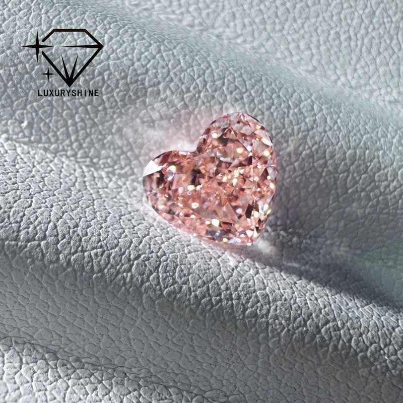 Kalite LuxuryShine Fantezi Pembe / Fantezi Yoğun Pembe / Fantezi Canlı Pembe Kalp Kesim Laboratuvar Yetiştirilmiş Pırlanta VVS-VS1 Gerçek Pırlantalar & Düğün Takıları & Kişiye Özel Takılar fabrika