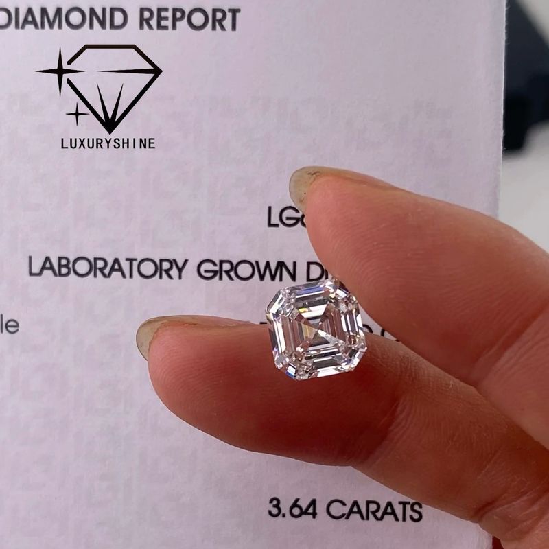 Kalite LuxuryShine VVS-VS 0.1-10CT Asscher Şekli Laboratuvar Yetiştirilmiş Pırlanta D-F Renk beyaz pırlanta IGI Sertifikası ile 3EX Kesim Taşlar fabrika