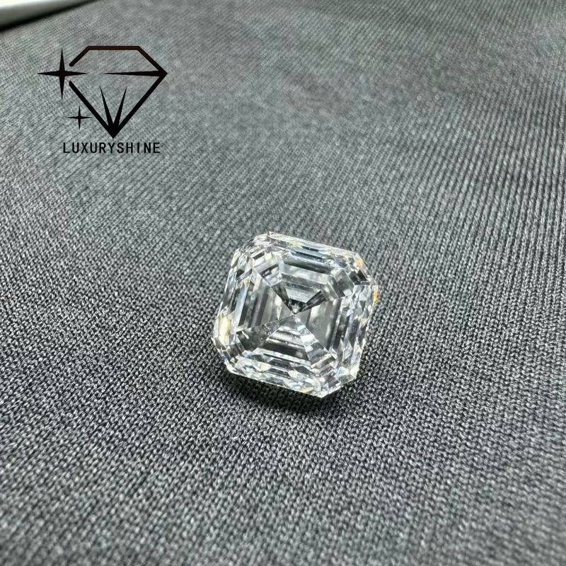 Kalite LuxuryShine VVS-VS 0.1-10CT Asscher Şekli Laboratuvar Yetiştirilmiş Pırlanta D-F Renk beyaz pırlanta IGI Sertifikası ile 3EX Kesim Taşlar fabrika