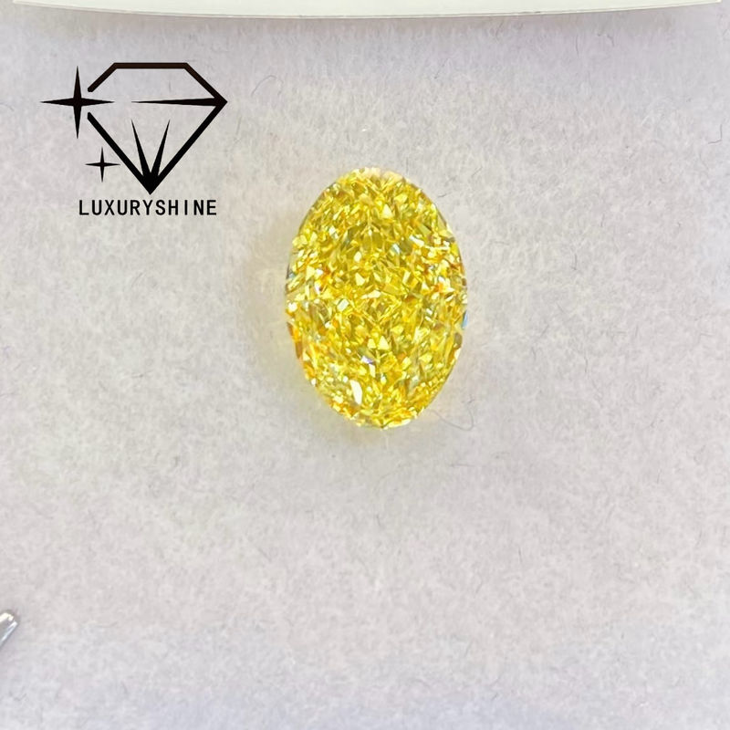 Kalite LuxuryShine VVS-VS Şık Sarı/Açık Sarı/Şık Yoğun/Çok Parlak Sarı Laboratuvar Büyütülmüş Elmas 1CT 2CT 3CT 4CT 5CT Oval Sertifika ve Özel Mücevherlerle Mükemmel Kesim fabrika