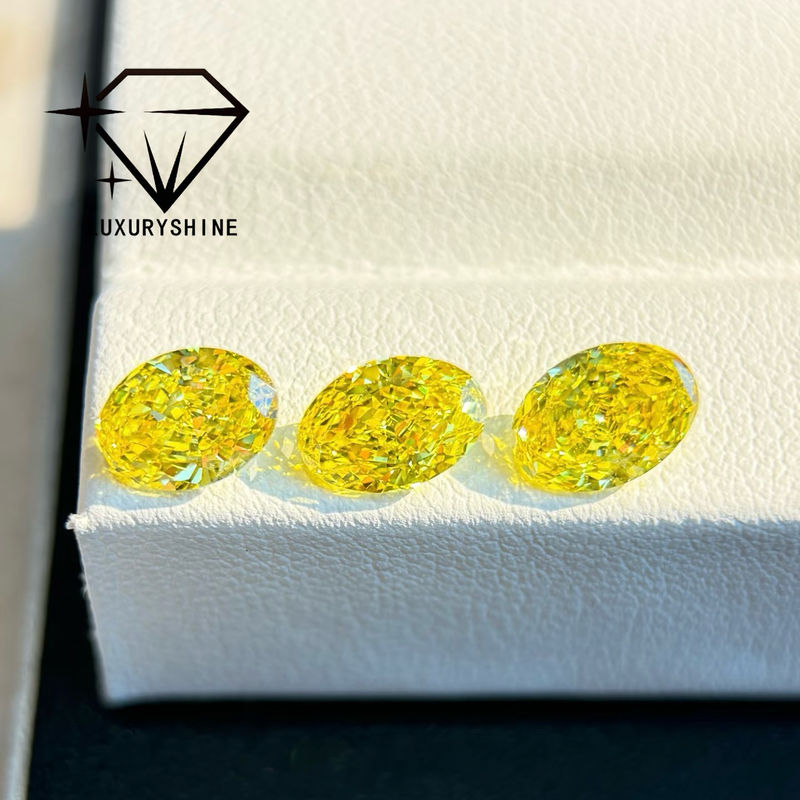 Kalite LuxuryShine VVS-VS Şık Sarı/Açık Sarı/Şık Yoğun/Çok Parlak Sarı Laboratuvar Büyütülmüş Elmas 1CT 2CT 3CT 4CT 5CT Oval Sertifika ve Özel Mücevherlerle Mükemmel Kesim fabrika
