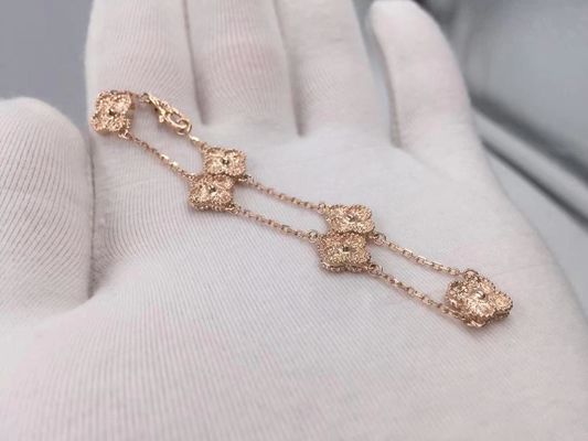 Kalite Van Cleef & Arpels Sweet Alhambra Bileklik 6 Motifli Rose Gold fabrika