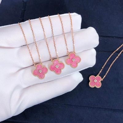 Kalite OEM 18 Ayar Altın Kolye Vintage Alhambra Kolye Gerçek Pırlanta fabrika