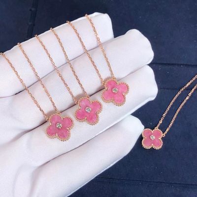 Kalite OEM 18 Ayar Altın Kolye Vintage Alhambra Kolye Gerçek Pırlanta fabrika