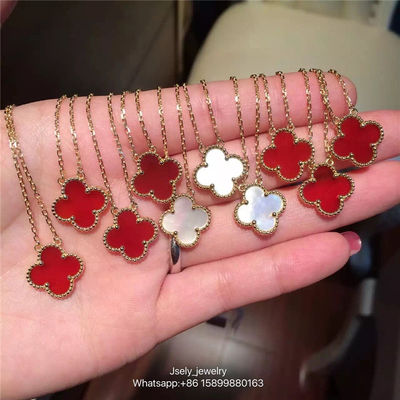 Kalite Vintage Van Cleef ve arpels sarı altın malakit Tiger'ın göz inci Alhambra kolye fabrika