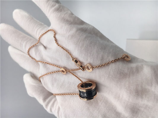 Kalite Kadın CL855762 Lüks Takı B Zero1 Necklace18K Pembe Altın, Siyah Seramik fabrika