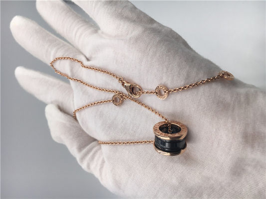 Kalite Kadın CL855762 Lüks Takı B Zero1 Necklace18K Pembe Altın, Siyah Seramik fabrika