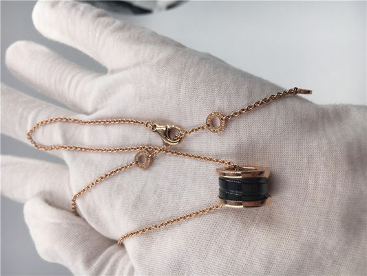 Kalite Kadın CL855762 Lüks Takı B Zero1 Necklace18K Pembe Altın, Siyah Seramik fabrika