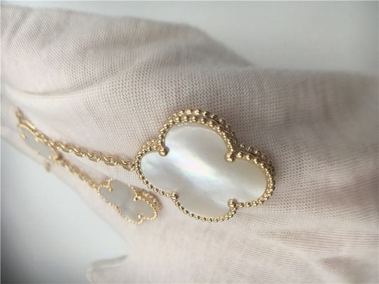 Kalite Beyaz Sedef Van Cleef Arpels Sihirli Alhambra Kolye 18 k Sarı Altın fabrika