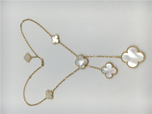Kalite Beyaz Sedef Van Cleef Arpels Sihirli Alhambra Kolye 18 k Sarı Altın fabrika