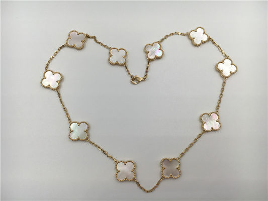 Kalite Beyaz Sedef Van Cleef Arpels Alhambra Kolye 18 k Sarı Altın fabrika