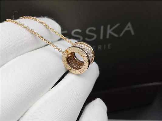 Kalite 18 Ayar Sarı Altın Lüks Takı B Zero1 Küçük Pırlantalı Kolye %100 El Yapımı fabrika