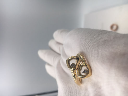 Kalite Vintage nişan Chopard mutlu eğrileri halka 18 k sarı altın elmas fabrika