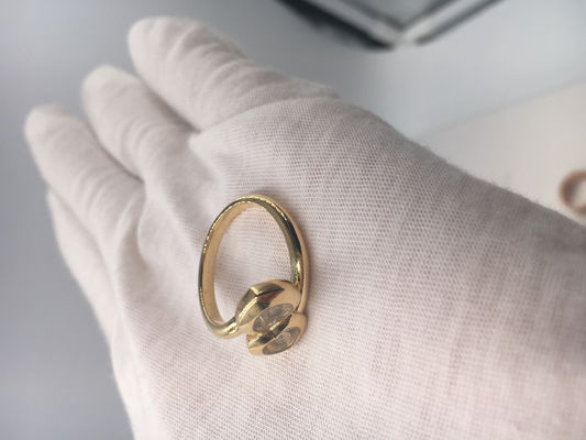 Kalite Vintage nişan Chopard mutlu eğrileri halka 18 k sarı altın elmas fabrika