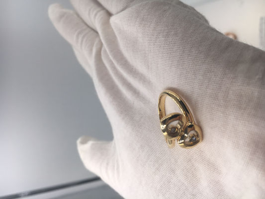 Kalite Vintage nişan Chopard mutlu eğrileri halka 18 k sarı altın elmas fabrika