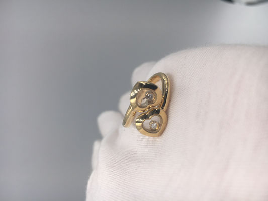 Kalite Vintage nişan Chopard mutlu eğrileri halka 18 k sarı altın elmas fabrika