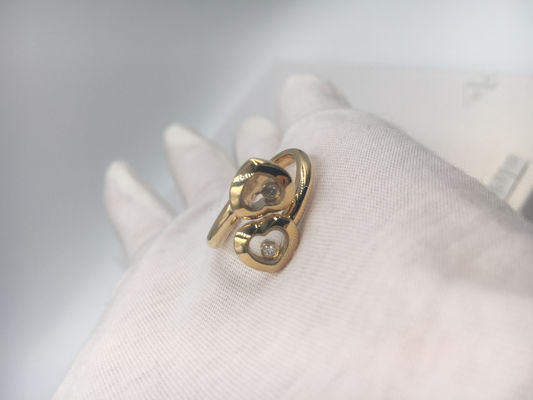 Kalite Vintage nişan Chopard mutlu eğrileri halka 18 k sarı altın elmas fabrika