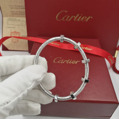 Kalite B6049617 High End Özel Mücevher Stili Bilezik 18K Beyaz Altın fabrika