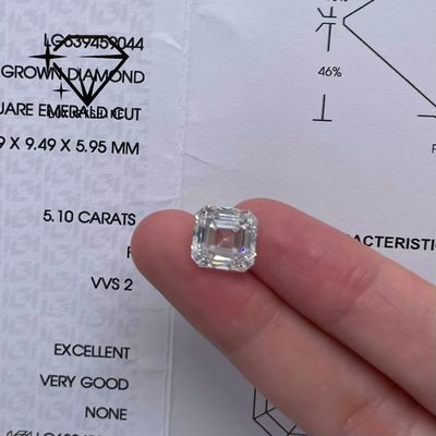 Kalite LuxuryShine VVS-VS 0.1-10CT Asscher Şekli Laboratuvar Yetiştirilmiş Pırlanta D-F Renk beyaz pırlanta IGI Sertifikası ile 3EX Kesim Taşlar fabrika