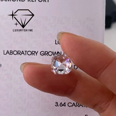 Kalite LuxuryShine VVS-VS 0.1-10CT Asscher Şekli Laboratuvar Yetiştirilmiş Pırlanta D-F Renk beyaz pırlanta IGI Sertifikası ile 3EX Kesim Taşlar fabrika
