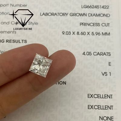 Kalite LuxuryShine Prenses Cut Lab Büyümüş Elmas D-F Rengi IGI Sertifikasıyla VVS-VS Mükemmel Kesilmiş Düğün Elmasları Toptan Satış fabrika