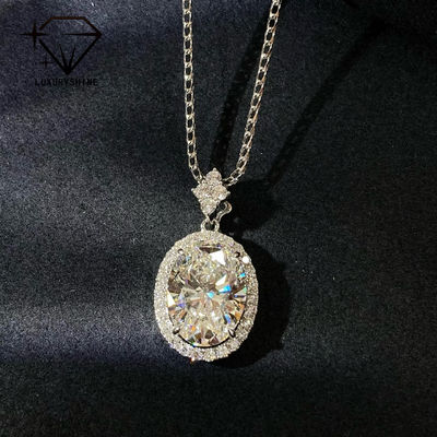 Kalite 18K Altın Oval Laboratuvar Yetiştirilmiş Pırlanta Kolye VVS1-VS1 0.3-3.0ct fabrika
