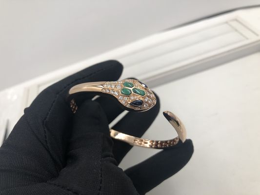 Kalite Lüks Takı Snakewomens Charm Bilezikler Pırlantalı Özelleştirilmiş 18 Kt Pembe Altın fabrika