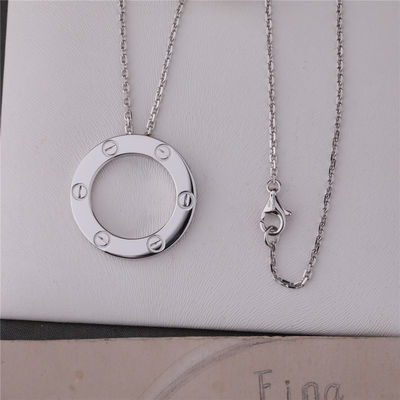 Kalite Klasik Lüks Mücevher Aşk Kolye 18 Ayar Beyaz Altın B7014300 fabrika