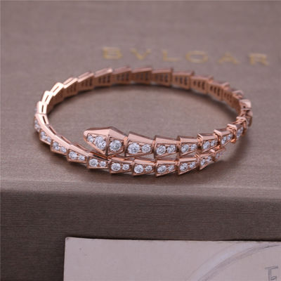 Kalite Lüks Klozet Rose Gold Bileklik Serpenti Viper tek bobin tam elmas Yılan Bileklik 353792 fabrika