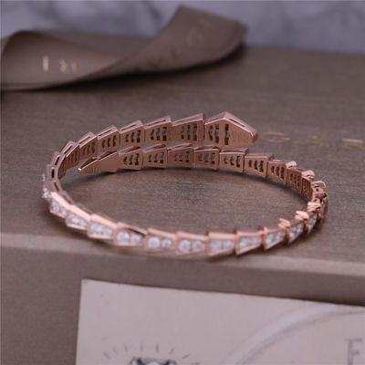 Kalite Lüks Klozet Rose Gold Bileklik Serpenti Viper tek bobin tam elmas Yılan Bileklik 353792 fabrika