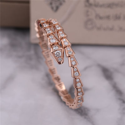 Kalite Lüks Klozet Rose Gold Bileklik Serpenti Viper tek bobin tam elmas Yılan Bileklik 353792 fabrika