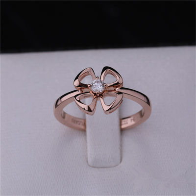 Kalite Roma Altın Marka Takı Fiorever 18 Ayar Rose Gold Yüzük, merkezi pırlantalı REF 355305 fabrika