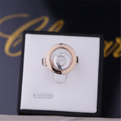 Kalite Chopard Happy Spirit Yüzük 18 Ayar Rose Gold Beyaz Altın Pırlantalı fabrika