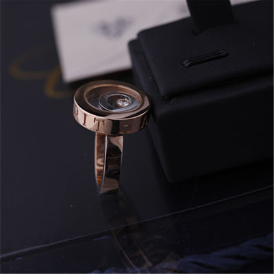 Kalite Chopard Happy Spirit Yüzük 18 Ayar Rose Gold Beyaz Altın Pırlantalı fabrika
