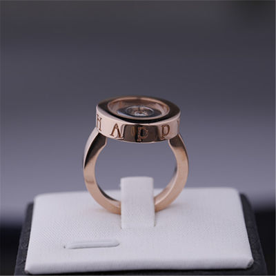 Kalite Chopard Happy Spirit Yüzük 18 Ayar Rose Gold Beyaz Altın Pırlantalı fabrika