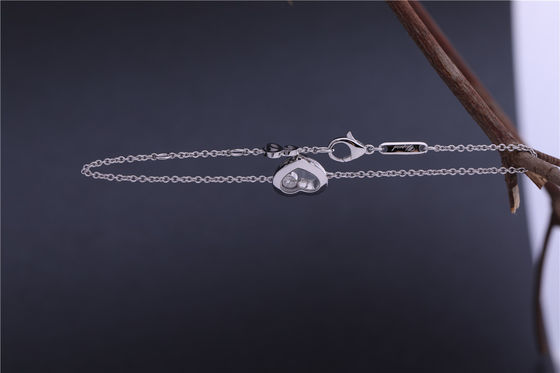 Kalite Kız Hediye Chopard Takı Mutlu Elmas Simgeler Bilezik 18 Ayar Beyaz Altın 85a054-1001 fabrika