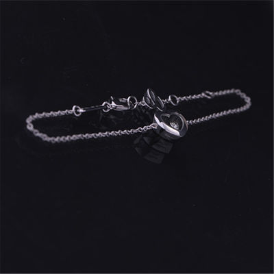 Kalite Kız Hediye Chopard Takı Mutlu Elmas Simgeler Bilezik 18 Ayar Beyaz Altın 85a054-1001 fabrika