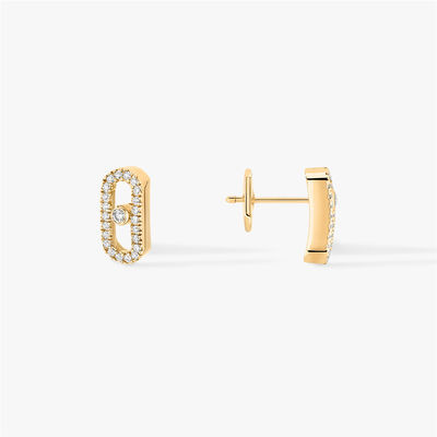 Kalite Lüks Paris Takı Kadınlar Için Luxury Jewelry 18K Sarı Altın Move Uno Pırlanta Küpe fabrika