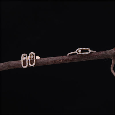 Kalite Lüks Paris Takı Kadınlar Için Luxury Jewelry 18K Sarı Altın Move Uno Pırlanta Küpe fabrika