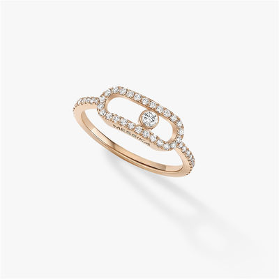Kalite Luxury Jewelry Elegant Nişan Alyansı Pırlanta Yüzük Move Uno Pavee Yüzük 18 Ayar Pembe Altın fabrika