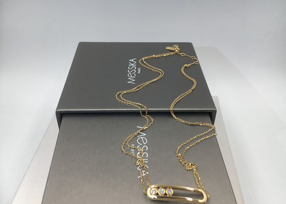 Kalite Çift Zincir Kolye Paris Jewelry18K Sarı Altın Eyer Şeklinde Taşsız fabrika
